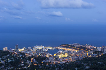 Fototapeta na wymiar View on Monaco in the evening