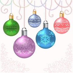 Christmas card with balls