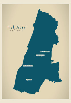 Modern Map - Tel Aviv IL