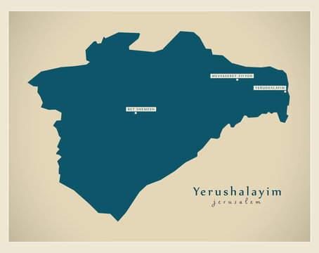 Modern Map - Yerushalayim IL