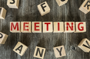 Wooden Blocks with the text: Meeting