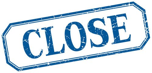 close square blue grunge vintage isolated label