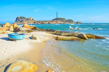Ke Ga beach with beautiful lighthouse