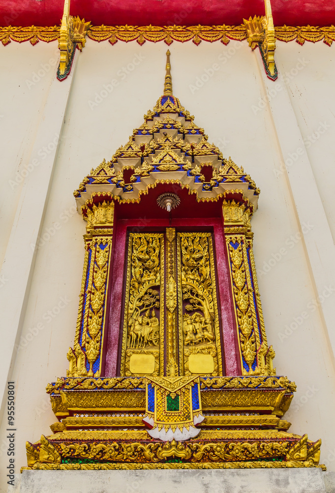 Wall mural Pattern the Church and temple in Thailand.