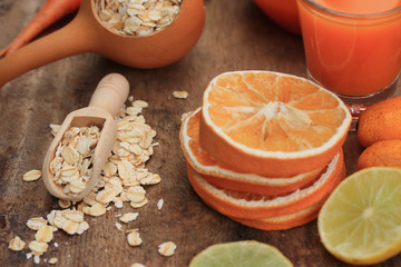 oat flakes with carrot juices