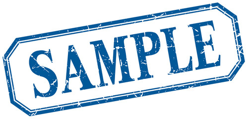 sample square blue grunge vintage isolated label