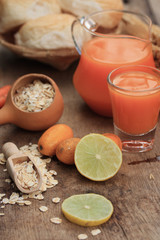 oat flakes with carrot juices