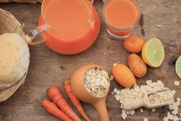 oat flakes with carrot juices