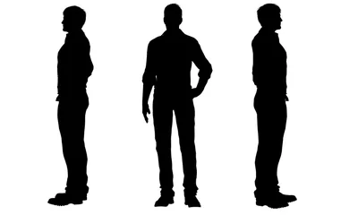 Deurstickers silhouettes of a men © Riko Best