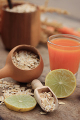 oat flakes with carrot juices