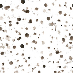 Grunge seamless texture, black watercolor stains and blots