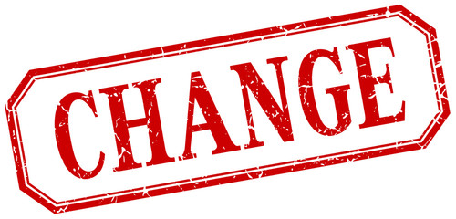 change square red grunge vintage isolated label