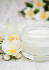 face and body cream moisturizers with jasmine flowers
