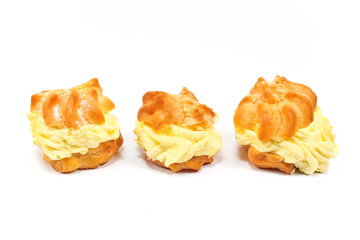 Cream Puffs isolated on white