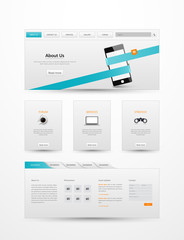 Modern Clean Business Website Template Design, Editable Vector Illustration.