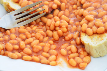 Image of beans on toast, a traditionally english snack