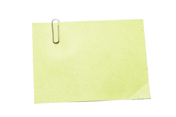 Paper note and paper clip 