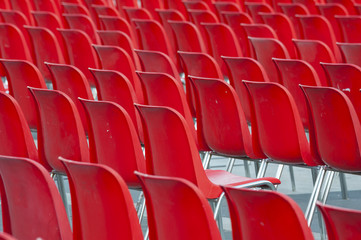 Fototapeta premium Empty red seat in Stadium 