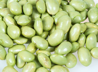 soybeans on white background