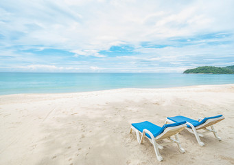 Beach chairs on the beach