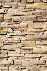Decorative relief cladding slabs imitating stones closeup