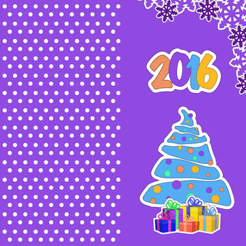 Cards New year 2016, Christmas