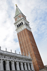 Fototapeta na wymiar Detail of Venice St Mark's Campanile