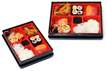 Japanese sushi box, collage