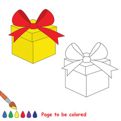 Vector cartoon gift to be colored. 
