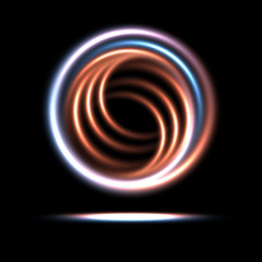 Abstract background - neon ring on a black background