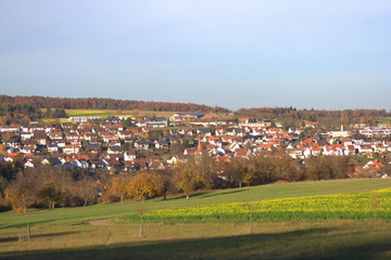 Fototapeta na wymiar Blick über Weissach