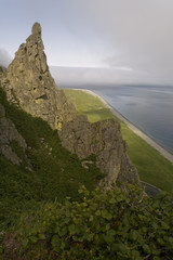 Sea coast of the peninsula Kony. Magadan Region. The Sea of Okhotsk. Russia.