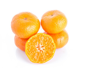 Group of orange isolated on white background