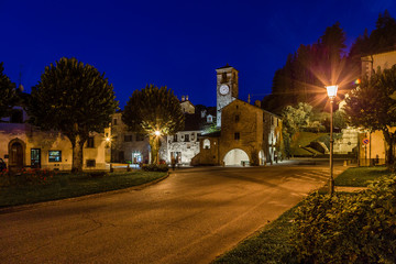 night view of mountain village in Tuscany