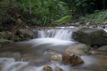 Beautiful water fall in deep forest