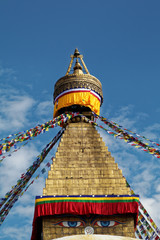 Details of Boudhanath stupa in Kathmandu, Nepal
