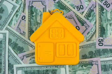 house on a hundred dollar bill close-up