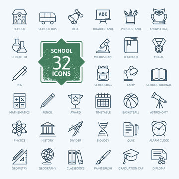 Outline icon collection - School education