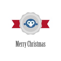 Naklejka premium christmas sign monkey
