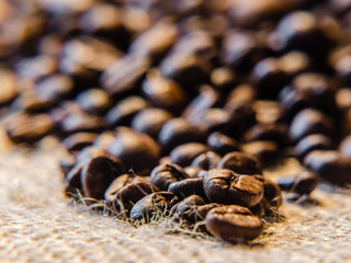 Nahaufnahme Kaffeebohnen Espresso