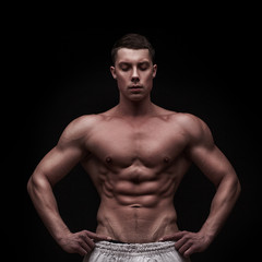 Fototapeta na wymiar young athlete bodybuilder man