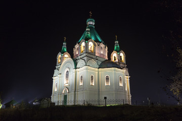 Alexander Nevsky church with night illumination