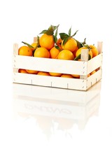 Box of fresh oranges