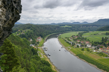 Fototapeta na wymiar Elbe valley in Saxony near city Rathen