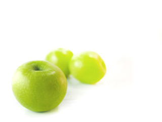 isolated green apples