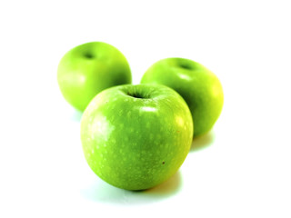 isolated green apples