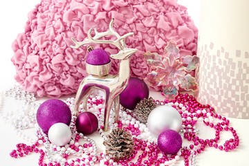 Obraz na płótnie Canvas Christmas decoration in rose and violet