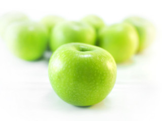 isolated green apples