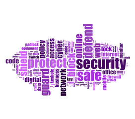 Obraz premium Security word cloud illustration concept