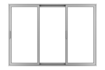 gray metallic window isolated on white background - 95567416